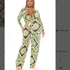 Wide leg and long sleeves JUMPSUIT 1x